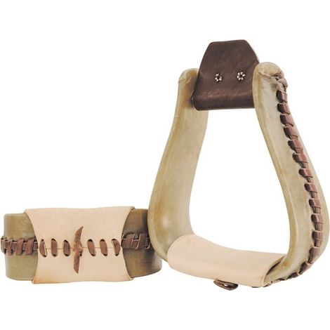 Supports occidentaux recouverts de cuir brut pour cheval largeur 3"