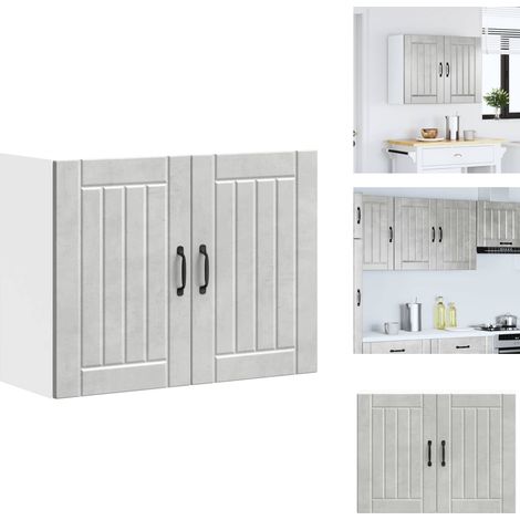 Küchen-Hängeschrank Lucca Betongrau Holzwerkstoff - Küchen-Wandschrank - Küchen-Wandschränke - Wandschrank Küche - Küchenschrank (1/5)