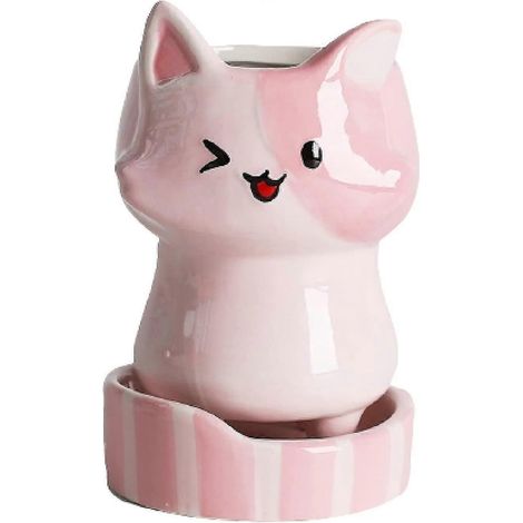 Pot de fleurs en céramique Yuhua pour plantes succulentes, motif dessin animé, hérisson, lapin et chiot, décoration créative pour bureau ou chambre. (1/5)
