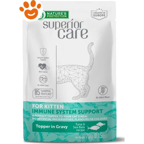 Natures Protection Cat Superior Care Immune System Support Kitten con Tonno e Branzino - Bustina 70 Gr -
