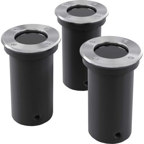 Bodenstrahler Bodenlampe Bodeneinbauleuchten rund 3er Set