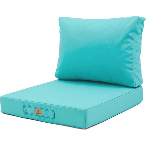 Coussins pour salon de jardin déhoussable 60x70cm Bleu caraïbes