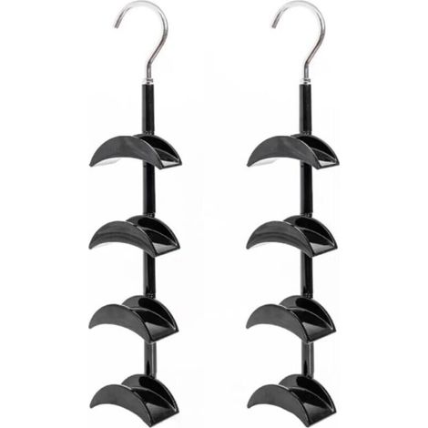 Lot de 2 sacs à main rotatifs à 360 °, organiseurs de sacs à main, pour sacs, cravates, chapeaux, ceintures, écharpes (2 pièces, noir)
