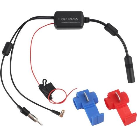 MTTproducts - Amplificatore d'antenna 22 dB - Amplificatore d'antenna per autoradio - Splitter DAB - Supporto FM/AM - Amplificatore di segnale - Compatibile con la maggior parte dei veicoli (1/5)
