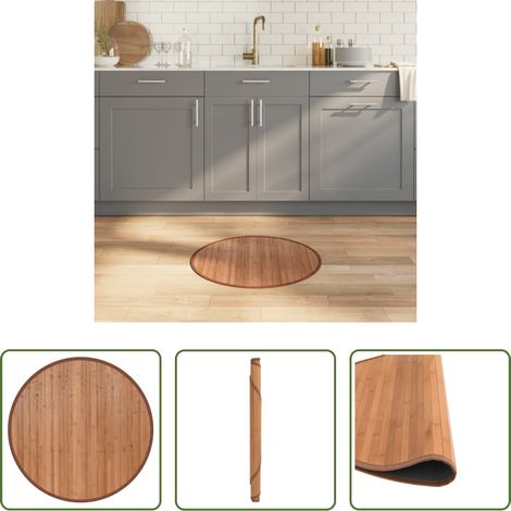 vidaXL Wohnzimmer - Teppich Rund Natur 60 cm Bambus (1/5)