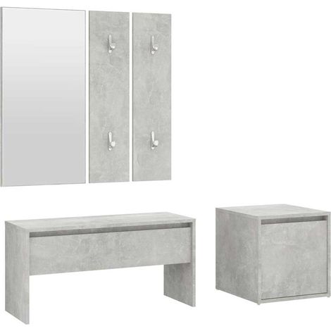 Maison Exclusive - Garderoben-Set Betongrau Holzwerkstoff (1/5)