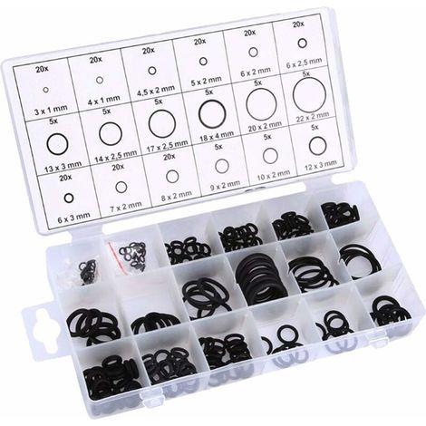 225pcs Rubber O-Ring, 18 Sizes Assortment Kit, Sealing Gasket, Universal O-Ring Assortment, for Automotive Faucet Repair (1/5)