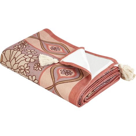 Picnic Blanket LASHARI 200 x 200 cm Peach Pink