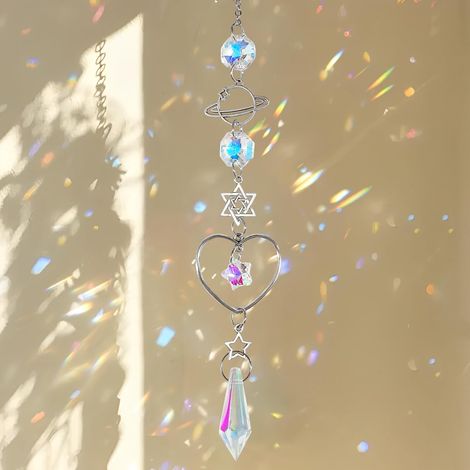 Lot De 1 Attrape Lumière Coeur Cristal – Décoration Fenêtre Élégante avec Prism Cristal, Suspendu pour Maison, Bureau Ou Balcon, Accessoire Lumineux Et Design Raffiné, Atmosphère Paisible (1/5)