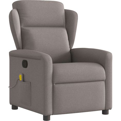Massagesessel Taupe Stoff