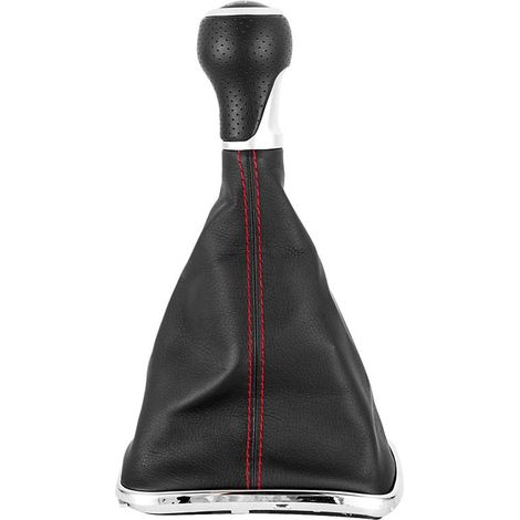 Suitable for Volkswagen Golf and Bora, gear knob/shift lever set, driver's cabin accessories, galvanized red stripe and red ring, 5-speed (13524R), one set.--DTEKGAZ