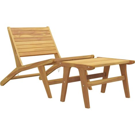 Maison Exclusive - Sedia da Giardino con Poggiapiedi in Legno Massello di Teak (1/5)