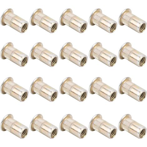 Kit de 100 boulons à riveter tête plate M5 en zinc, accessoires de fixation et quincaillerie (1/5)
