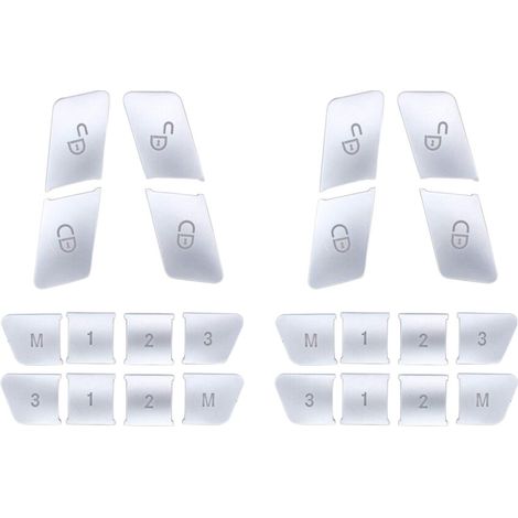 Adecuado para paquetes de 24 pegatinas para cubrir los botones de bloqueo de memoria de los asientos de las puertas de los coches, aplicable a CLA/GLA/GLK/GLE/CLS/GL/