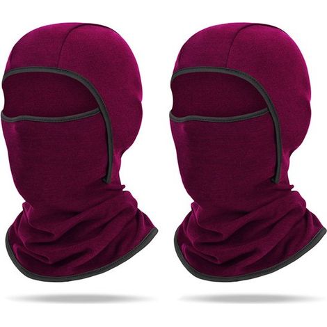 Deux cagoules d'hiver chaudes pour enfants de 6 à 14 ans, masque de ski multifonctionnel coupe-vent, bonnet de cyclisme avec cache-cou, bonnet pour garçons et filles, sports d'hiver en extérieur, bord (1/5)