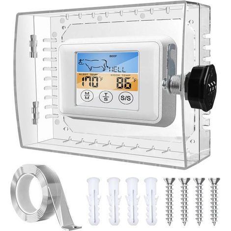 Thermostat housing with transparent protective cover and coded safety system for temperature control and protection. (1/5)