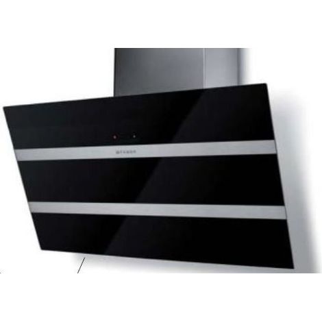 Dekorative geneigte haube 80cm 68db 730m3 / h schwarz / edelstahl - Faber - 5513357 (1/2)