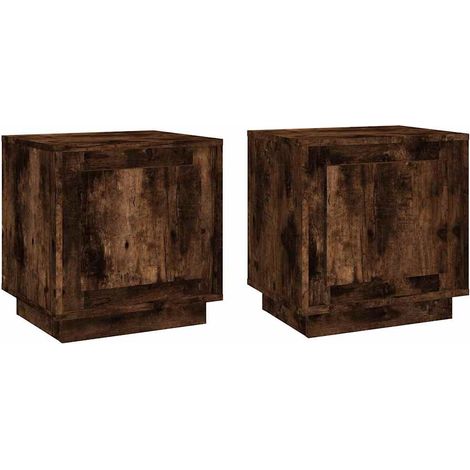 Maison Exclusive - Mesitas noche 2 uds madera contrachapada roble (1/5)