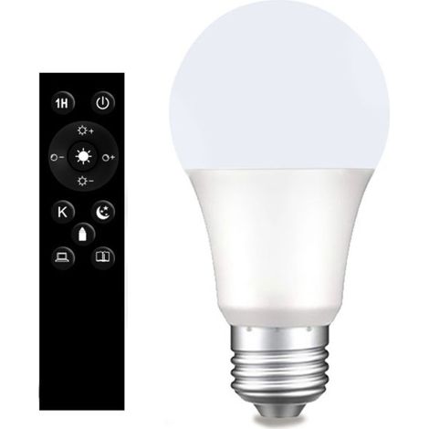 Ampoule LED intelligente avec télécommande, intensité variable et changement de couleur. (1/5)