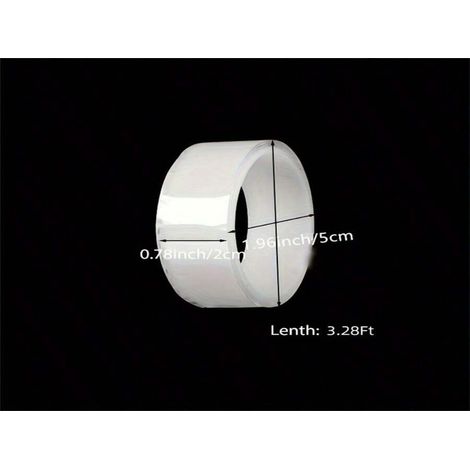 Double-Sided Tape - 5 cm x 2 cm x 5 cm - Transparent PMMA Adhesive Tape - Reusable Washable Traceless Mounting Tape - 1 Piece
