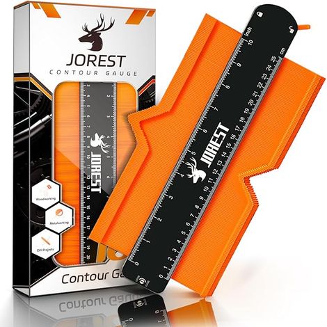 JOREST Jauge de Contour 25cm, Cadeau Pour Pere Homme Bricoleur, Copieur Profil, Gabarit Decoupe Carrelage, Outils de Traçage, Contour Gauge, Reproducteur de Forme, Pose Parquet, Bricolage Menuisier (1/5)