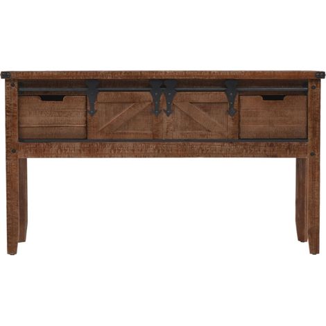 Maison Exclusive - Table console Bois massif de sapin 131 x 35,5  x 75 cm Marron