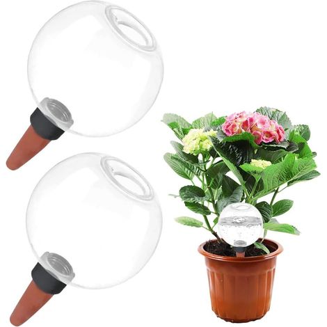 Lot de 2 boules d irrigation grande capacité 500 ml pour arrosage automatique des bulbes d irrigation transparents chambre balcon (1/5)