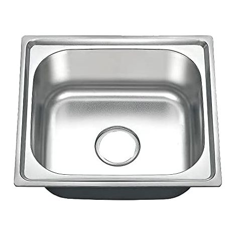 Greenice – Évier inox rectangulaire 460x400x200mm – Acier inoxydable durable – Vanne d'évacuation incluse – Design moderne et hygiénique (1/5)