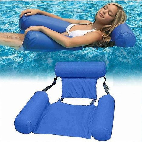 Chaise de piscine, chaise de piscine gonflable, chaise de piscine gonflable adulte, matelas de piscine, hamac gonflable, hamac de piscine gonflable (bleu) (1/5)