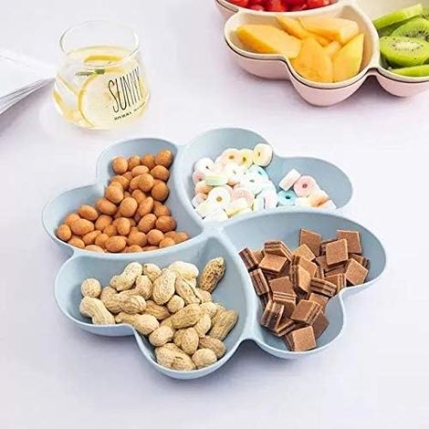 Assiette En Forme De Cœur - Plateau À Compartiments 4 Cases - Pour Apéritif Chips Sauce Fruits Bonbons - 11 Pouces - Lot De 1 (1/5)