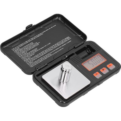 Taschenwaagen-Set mit 0,01 g Genauigkeit, 200 g/0,01 g tragbare Schmuckwaage mit Kalibriergewicht, englische Tastatur (Batterie nicht enthalten) (1/5)