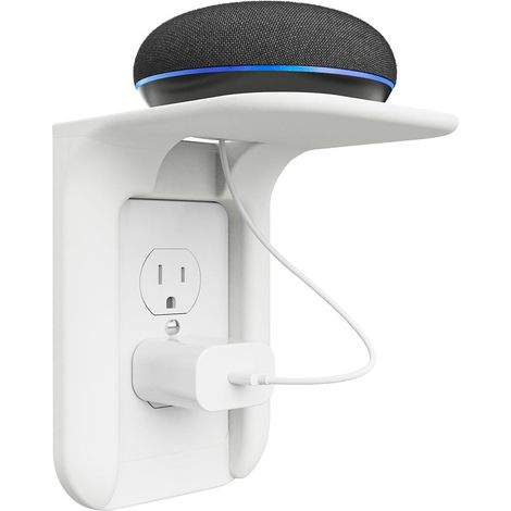 Étagère murale flottante en plastique avec support de rangement couleur blanche 1 pièce (1/5)