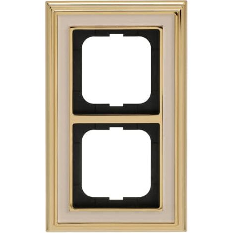 Busch-Jaeger Cornice di copertura 2 posti Ottone lucido bianco avorio - Busch-dynasty® (1722-838), 2CKA001754A4634