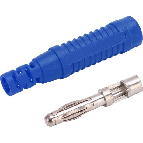 10 Stück Metall-Bananenstecker, rot-kupferfarben, 4 mm, männlich, mit Gehäuse für Testgeräte, blau (1/5)