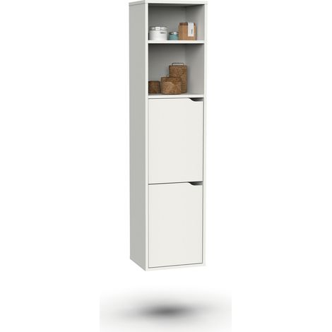 Colonne SDB coloris blanc - Hauteur 150 x Longueur 36 x Profondeur 30 cm - PEGANE - (1/5)