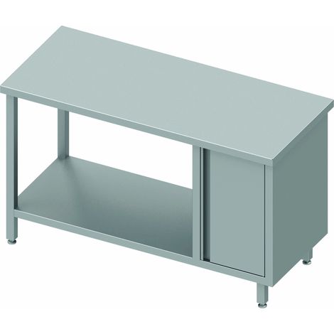 Table Inox Cuisine Professionnelle - Porte à Droite & Etagère - Gamme 700 - Stalgast