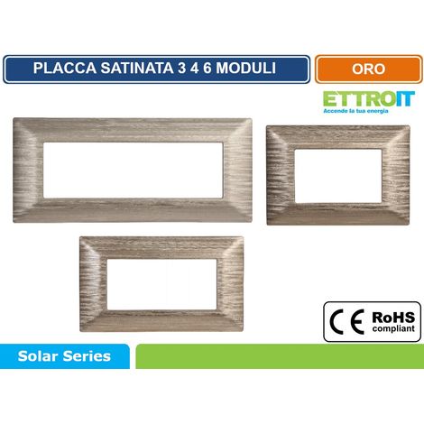 Placca Plastica Serie Solar 6P Colore Oro Satinato Compatibile Con Bticino Matix (1/4)