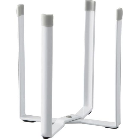 Égouttoir à bouteilles – Égouttoir pliable – Support métallique à 4 bras – Égouttoir multifonctionnel – Convient aux bouteilles, gobelets et sacs poubelle – Blanc – 13,6 × 13,6 × 21,5 cm (1/5)