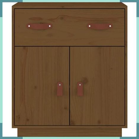 Buffet - 820130 - Marron miel - Bois massif de pin - 65,5 x 40 x 75 cm (1/5)
