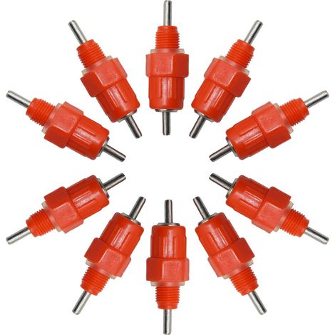 10 Tétine,Acier Inoxydable,Plastique Durable,360 Degrés,Volailles,Poules (1/5)