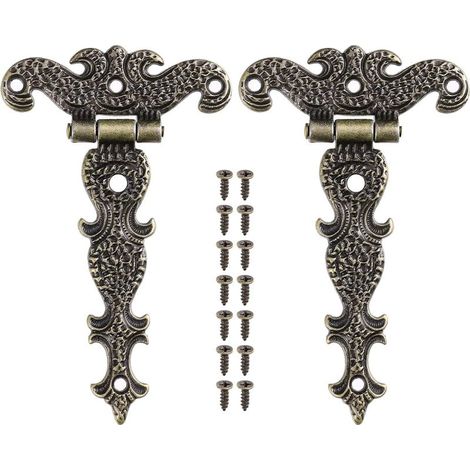 Lot de 2 charnières décoratives en alliage de zinc et en forme de T pour porte de placard (1/5)