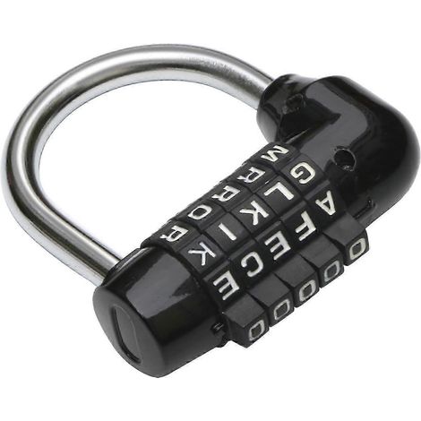 Cadenas à combinaison 5 chiffres noir - Antivol de sécurité pour vélo et sac à dos, idéal pour les escape games (1/5)