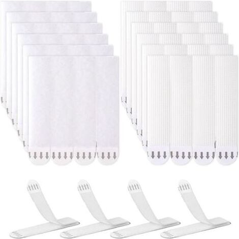 24 Paires (48 Bandes) Bandes Suspension Pour Photos, Languettes Accroches Tableaux, Sans Percer, Pour Accrocher Des Cadres (1/5)