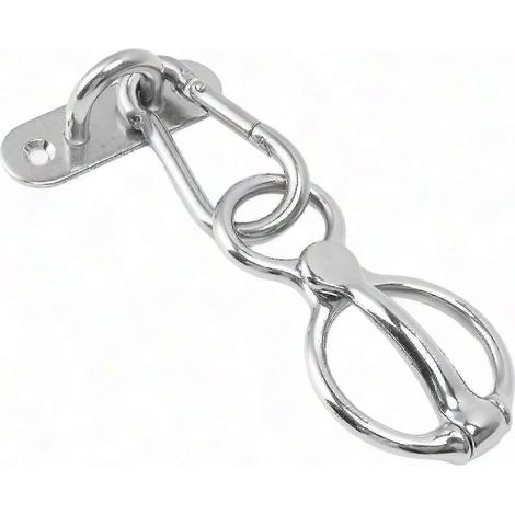 Anneau d'attache cheval en acier inoxydable, demi-anneau de sécurité pour équipement d'entraînement, accessoire équestre résistant pour retenue et traction (1/5)