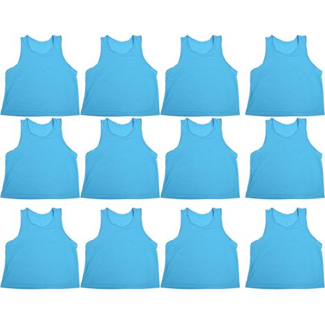 Lot de 12 gilets d'entraînement pour enfants, en maille respirante, taille unique, pour le football, le basketball et les sports de plein air. (1/5)