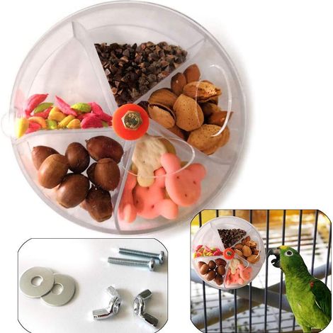 Jouet distributeur de nourriture rotatif pour oiseaux et perroquets (1/5)