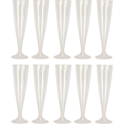 Lot de 10 verres à vin en plastique 4,5 oz, tasses à champagne et cocktail pour décoration de fête à la maison (1/5)