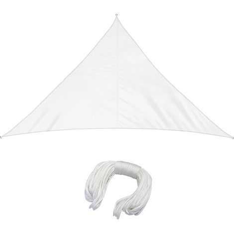 Voile d'ombrage blanc 200 x 200 x 200 cm, pare-soleil triangulaire isocèle, auvent de protection UV, hydrofuge, pare-soleil pour terrasse, jardin, balcon, tissu polyester (1/5)