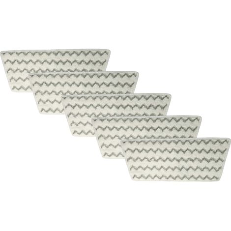 vhbw 5x Cleaning Pad Replacement for Vileda 161717 for Hot Spray Steamer, Steam Mop - Microfibre Grey White