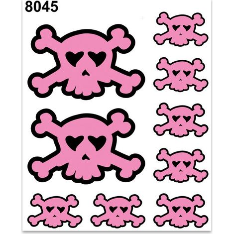 Adesivi Stickers Medi Teschio Rosa 13,5 x 16 cm (1/4)